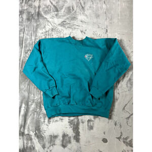 Vintage 80s/90s Champion Reverse Weave Teal Green Sweatshirt Size XL USA MADE